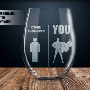 gift for engineer, personalized engineer gift ideas, engineer gift for men, engineer wine glass, custom engineer gifts, best engineer ever image 1