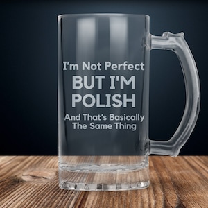 polish gift, gift for polish, polish pride, polish flag, polish beer glass, proud polish, i love poland beer mug