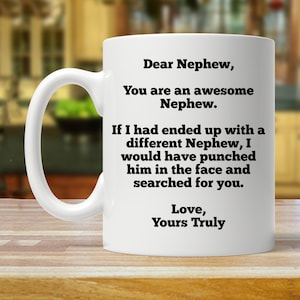 gift for nephew, funny gift for nephew, personalized nephew gift ideas, birthday gift for nephew, nephew gifts, nephew gift coffee cup