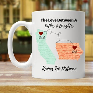 father daughter gift, personalized dad gift, dad gift, Custom Long Distance Mug, State To State Mug, Long Distance Gift, Long Distance dad