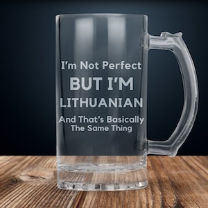 Lithuanian gift, gift for Lithuanian, Lithuanian pride, Lithuanian flag, Lithuanian beer glass, proud Lithuanian, i love Lithuania beer mug