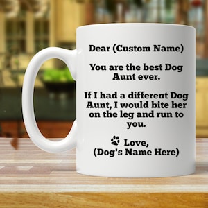 dog aunt gift, dog aunt, personalized dog aunt gift, custom dog aunt gift, dog aunt mug, dog aunt gifts, dog aunt coffee mugs, canine aunt