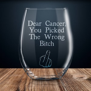 cancer survivor gift, breast cancer survivor, breast cancer, cancer wine glass, chemo survivor, chemotherapy gift, Cancer Awareness