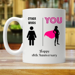18 year anniversary gift for wife, 18th anniversary gift for women, best wife ever anniversary present, eighteen year anniversary gifts her