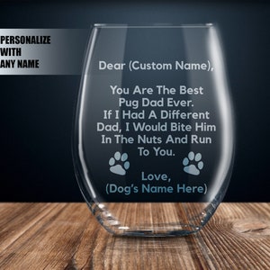 fathers day gift, pug gift, pug dad gift, gift for pug dad