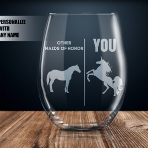personalized maid of honor gift, gift for maid of honor, maid of honor gift,  custom maid of honor gift ideas, maid of honor wine glass