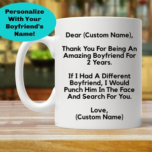 2 year anniversary gift for boyfriend, personalized boyfriend gift, long distance boyfriend gift, funny 2nd anniversary present for bf