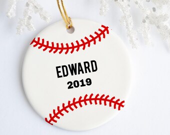 Personalized Baseball Ornament, Gift for Baseball Player, christmas tree decoration, custom handmade holiday Ornaments, Little League gifts