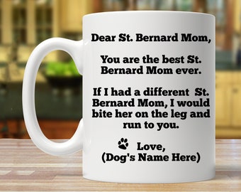 St Bernard mom, personalized St Bernard gift, St Bernard gift for her, custom St Bernard gift, St Bernard mom mug, funny St Bernard mom gift