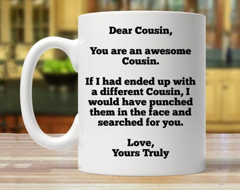 gift for cousin, personalized cousin gift, custom cousin mug, funny gifts for cousin, cousin gift, birthday cousin, cousin novelty mugs