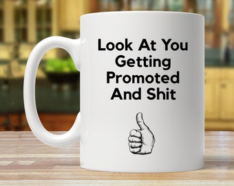 Promotion Gift Funny Mug Getting A Promoted Coffee Cup Congratulations Mugs