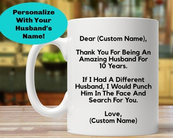 Personalized 10 year anniversary gift for husband, 10 year anniversary gift for husband, 10th anniversary gift for him