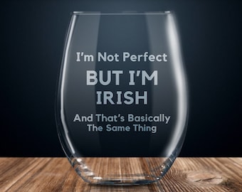 irish gift, gift for irish, irish pride, irish flag, irish wine glass, proud irish, i love ireland, irish gifts