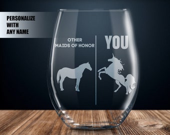 personalized maid of honor gift, gift for maid of honor, maid of honor gift,  custom maid of honor gift ideas, maid of honor wine glass