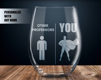 gift for professor, personalized professor gift ideas, professor gift for men, professor wine glass, custom professor gifts, best professor