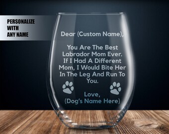 labrador gift for women, labrador wine glass, labrador gift for her, labrador mom, personalized labrador gift, labrador lover, labrador gift