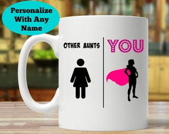 regalos de tía, regalo de tía, regalo para tía, taza de tía, regalo de súper tía, taza de súper tía, regalo divertido, tazas de tía, tía gracias