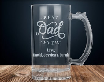 gift for dad, custom dad gift, dad gift, dad beer glass, dad beer mug, dad gift ideas, kids names on mug, father's day gift