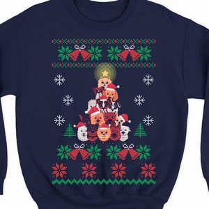 ugly christmas sweater, funny christmas sweater for women and men, xmas sweatshirt for christmas party, crazy dog lady sweatshirt