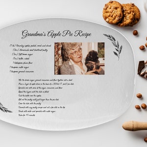 Personalized Handwriting recipe platter, mothers day gift, custom family recipe plate, birthday present for her, housewarming serving tray