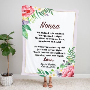 personalized blanket for nonna, nonna gift, nonna blanket, blanket for nonna, nonna blanket personalized, custom grand kids names