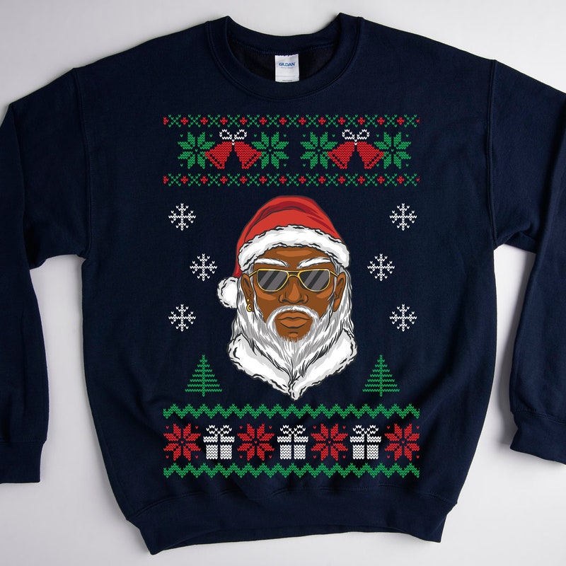 Dans black santa christmas sweater