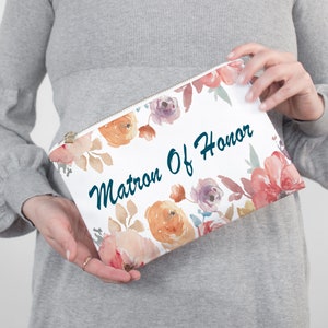 matron of honor makeup bag, makeup bag matron of honor gift, personalized makeup pouch, matron of honor tote