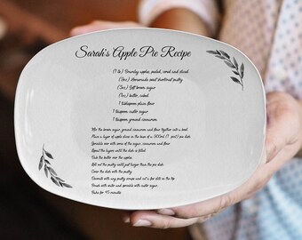 Personalized Handwriting recipe platter mothers day gift for her custom recipe plate handwritten family keepsake birthday present photo tray