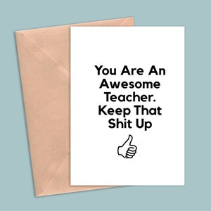 Funny Teacher Greeting Card, Teacher Birthday Card, Teacher Gift For Men, Teacher Gifts, Teacher Appreciation