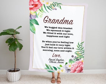 personalisierte Decke für Oma, Oma Geschenk, Oma Decke, Decke für Oma, Oma Decke personalisiert, individuelle Enkel Namen