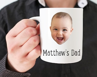 regalo para papá, regalo para papá, taza con foto para papá, regalo personalizado para papá, regalo con cara de hijo, taza con cara de hijo, taza del día del padre, regalo del día del padre
