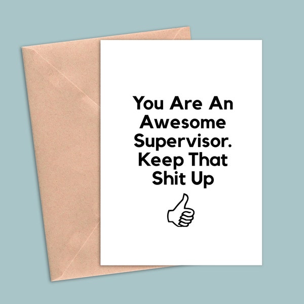 funny supervisor greeting card, supervisor birthday card, supervisor gift for men, supervisor gifts, supervisor appreciation