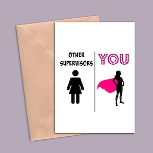supervisor greeting card, supervisor gift, supervisor gift for her, supervisor gifts for women, funny supervisor birthday card