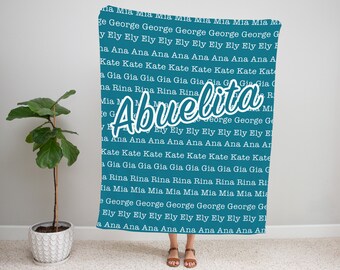 personalized blanket for abuelita, abuelita blanket, blanket for abuelita, abuelita blanket personalized, custom grandkids names blanket