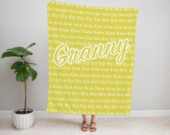 personalized blanket for granny, granny gift, granny blanket, blanket for granny, granny blanket personalized, custom grandkids names