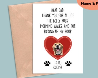 Personalized Dog Valentine's day card, Funny Dog card, birthday card for Dog dad, Dog card for him, Dog fathers day card