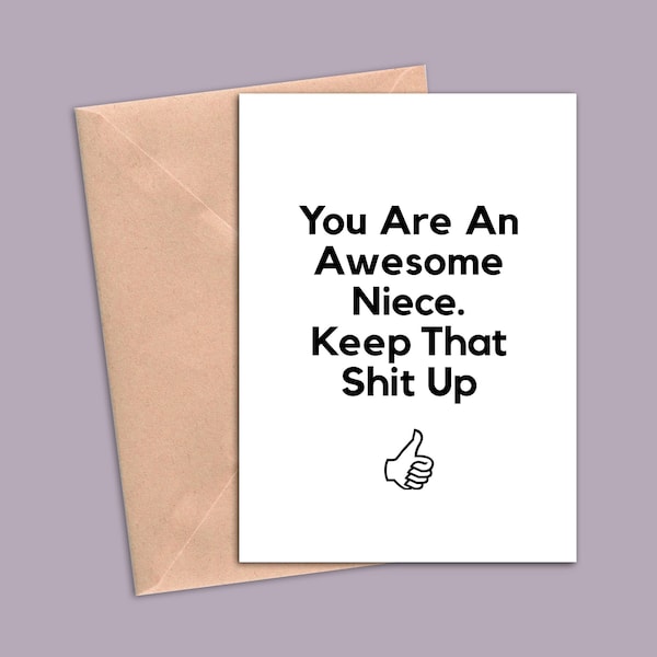 funny niece greeting card, niece birthday card, niece gift, niece gifts for women, niece gift for her, niece thank you