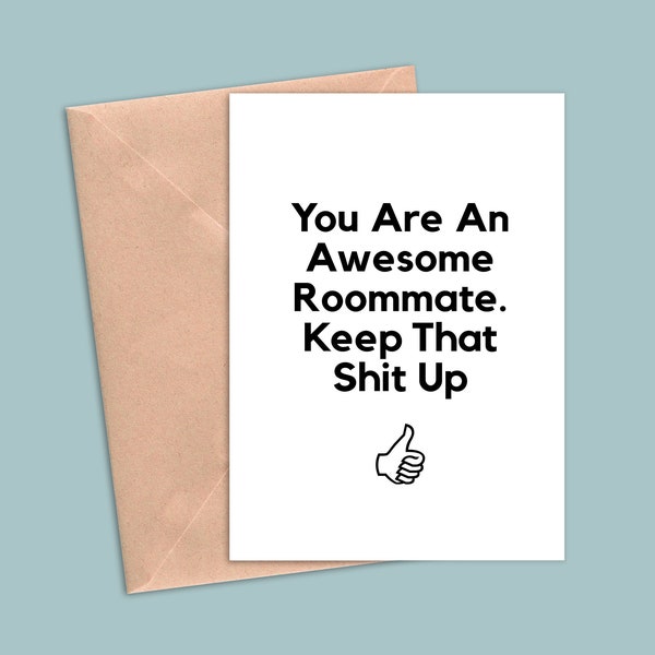 Funny Roommate Greeting Card, Roommate Birthday Card, Roommate Gift For Men, Roommate Thank You Gifts, Roommate Appreciation