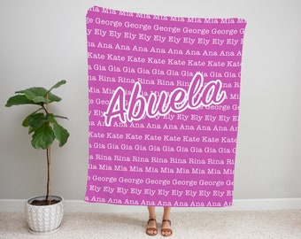 personalized blanket for abuela, abuela blanket, blanket for abuela, abuela blanket personalized, custom grandkids names blanket
