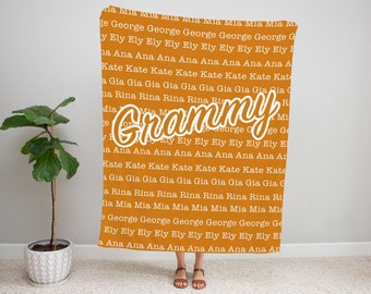 personalized blanket for grammy, grammy gift, grammy blanket, blanket for grammy, grammy blanket personalized,custom grandkids names blanket