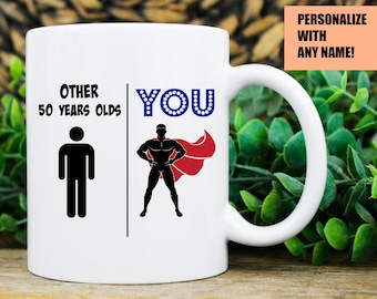 50th birthday gift, 50 years old, 50 year old, 50th birthday mug