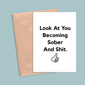 Sobriety Gift For Him Her, Sober Greeting Card, Sober Birthday Card For Men And Women, Years Sober Gift