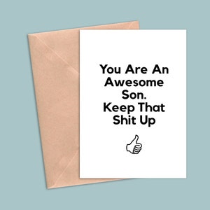 Son Greeting Card, Son Gift, Funny Son Birthday Card, Son Gifts For Men, Son Gift For Him, Son Thank You, Son Appreciation