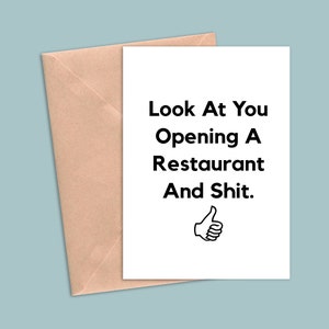 opening a restaurant card, new restaurant gift, restauranteer card, new restaurant congratulations, opening gift for him her
