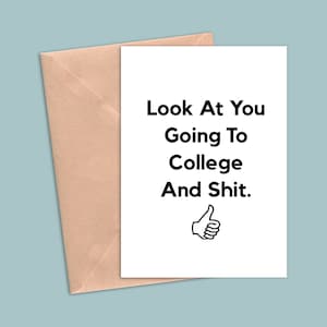 going to college greeting card, going to college card, college greeting card for him her, college congratulations