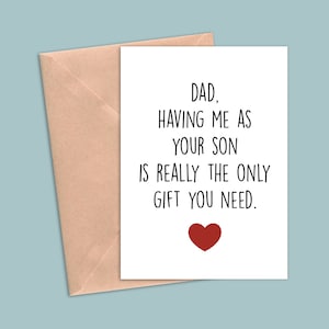Funny Fathers Day Card From Son, Funny Dad Birthday Card From Son, Funny Dad Greeting Card From Son, Dad Card From Son