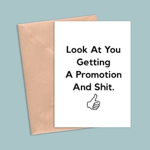 new promotion greeting card, funny promotion card, promoted greeting card for him her, promotion gift men women, promotion congratulations