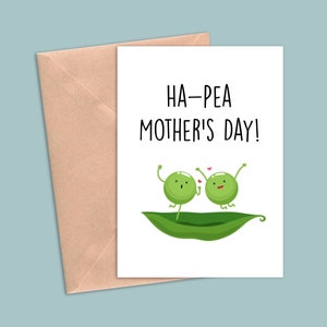 card for mom, mom birthday card, funny mothers day card, funny card for mom, mom card, cute funny pea card, mothers day card from daughter