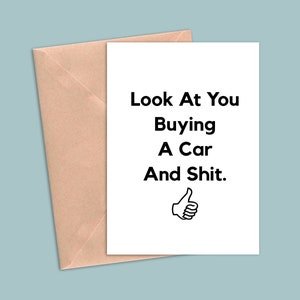 new car gift for him her, new car greeting card, new car gift, car congratulations