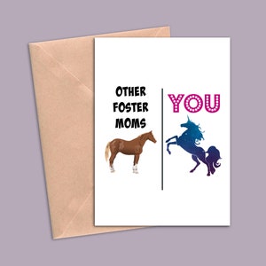 foster mom greeting card, foster mom gift, unicorn foster mom gifts for women,unicorn foster mom gift her, funny foster mom birthday card